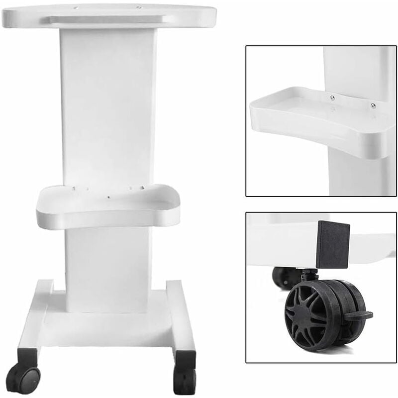 Senderpick - Chariot à roulettes 360° à 4 roues pour le studio, le salon de beauté, le support de machine, le chariot à roulettes pour le spa, le