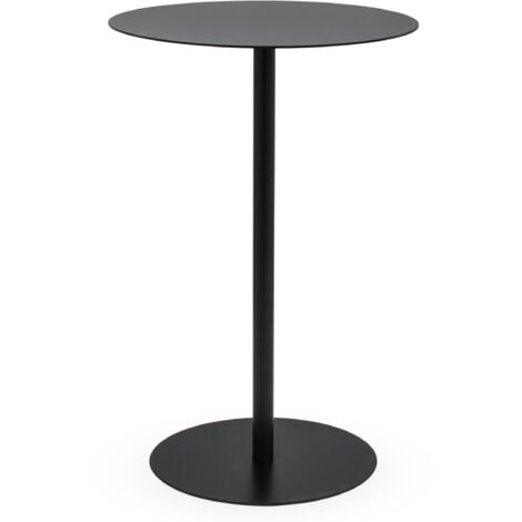SPETEBO Metall Beistelltisch rund schwarz matt - Ø 35 cm - Couchtisch im Bistrotisch Design