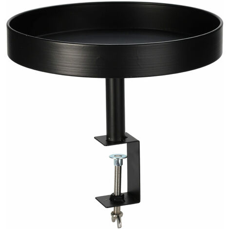 Metall Beistelltisch schwarz zum Klemmen - 28 cm - Deko Tablett zur Befestigung am Tisch