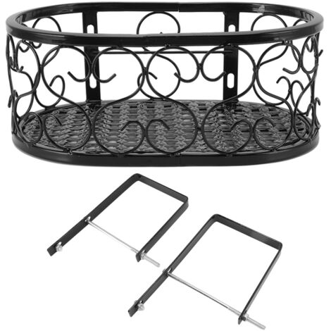 Metall-Blumenregal für den Balkon, Hängehalterung für 10,5-cm-Töpfe, dekoratives Eisenregal für Sukkulenten, 30 x 20 x 12 cm