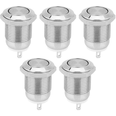 Metall-Drucktaster, 1 Schließer, 2-polig, Schutzart IP67, selbstrückstellend für Elektronik (Flachkopf)