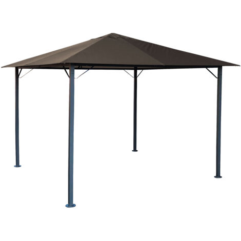 Metall Garten Pavillon Nizza 3x3m Antik Partyzelt Taupe / Beigegrau RAL 7006