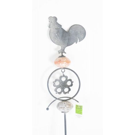 Metall-Gartenstecker mit Steinen H:120cm Metall Dekoration Garten Terrasse TOP - Hahn