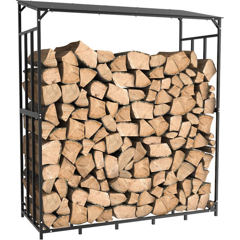 HENGMEI Kaminholzständer Kaminholzregal Brennholzregal aus Stahl 100x40x25cm Holzscheite Stapelhilfe für innen und außen 