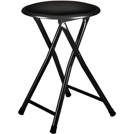 Metall Klapphocker Sitzhocker Klappstuhl Gästestuhl Campingstuhl Hocker Stuhl - schwarz