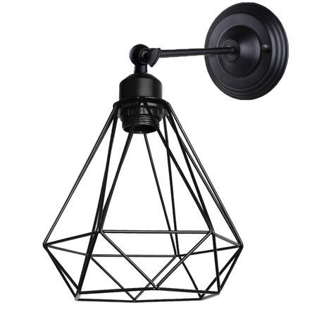 Metall Retro Wandleuchte Industrieller Wandlampe Rustikale Antike Wandleuchte Ø20CM Diamantform Wandleuchte Vintage für Schlafzimmer Loft Bar Gazebo (Keine Birne)