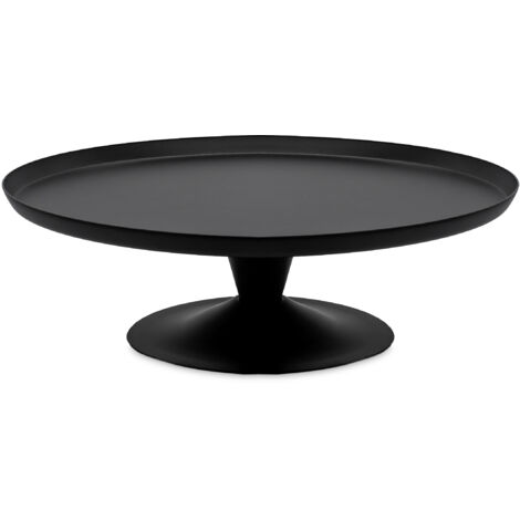 Metall Servierständer schwarz mit Fuß - Ø 23 cm - Deko Tischpodest rund