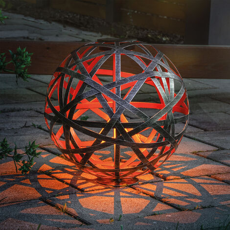 Metall Solarkugel Bahira 30cm Garten Deko LED Solarleuchte esotec 102837
