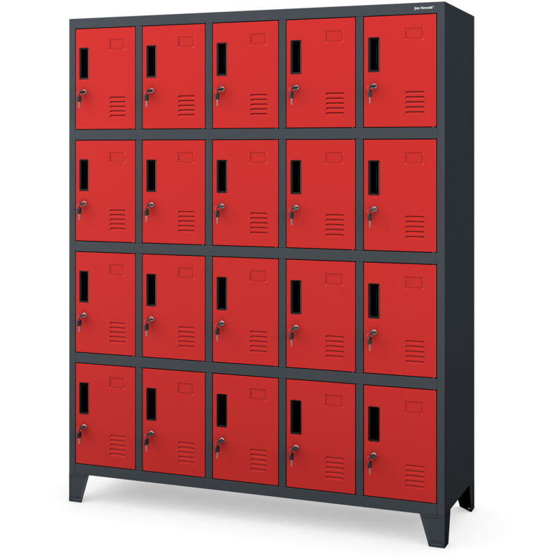 Jan Nowak Metall-spindschrank Robert 1360 X 1720 X 450 Mm, Anthrazit-rot