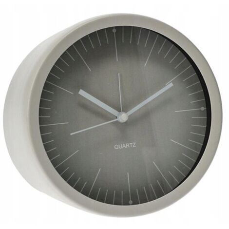 Metall-Standuhr, rund, 15×7cm. Modernes Industriedesign.