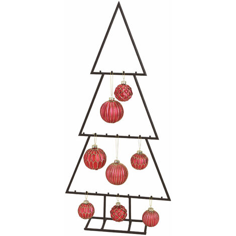 Metall Tannenbaum mit Haken - 77 cm - Deko Weihnachtsbaum Aufsteller für Zierschmuck und Chritbaumkugeln