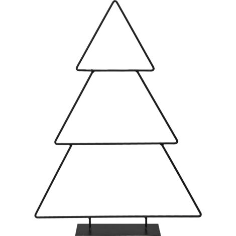 Metall Tannenbaum zum Schmücken schwarz - 41 cm - Weihnachts Deko Ständer für Zierschmuck - Deko Tanne für Baumschmuck und Christbaumkugeln