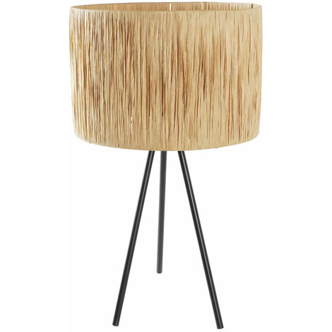 Metall Tischlampe Raphia 30x30x51 Metall Raffia Marron Material mehrfarbiger Farbfamilien Deckenfiguren und Wände Details