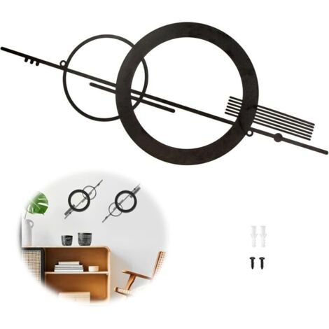 Metall-Wanddekoration – Minimalistische geometrische Wanddekoration aus Eisen zum Aufhängen für Schlafzimmer, Gärten, Galerien, Küchen, Eingangstüren (Schwarz)