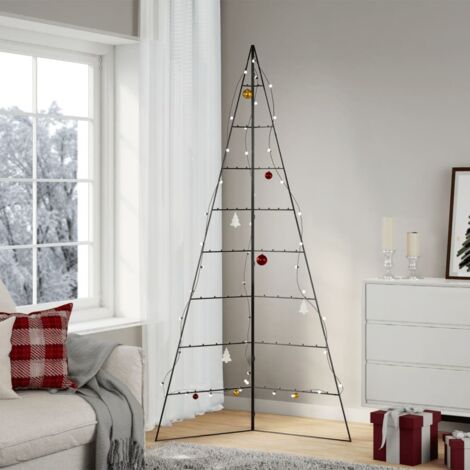 Metall-Weihnachtsbaum zum Dekorieren Schwarz 210 cm vidaXL