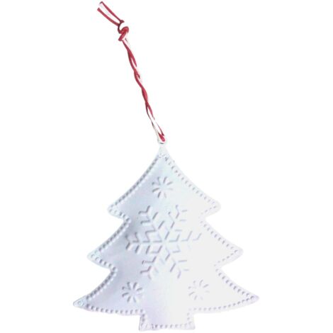 Metall-Weihnachtsdeko Herz Stern Tanne Christbaumschmuck Weihnachtsbaumschmuck - Tanne weiß