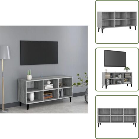 Metallbeine - vidaXL TV-Schrank mit Metallbeinen Grau Sonoma 103,5x30x50 cm - Schrank mit Fächern