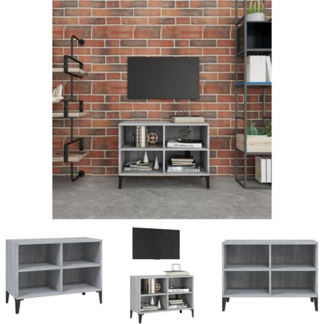 Metallbeine - vidaXL TV-Schrank mit Metallbeinen Grau Sonoma 69,5x30x50 cm - Schrank mit Fächern