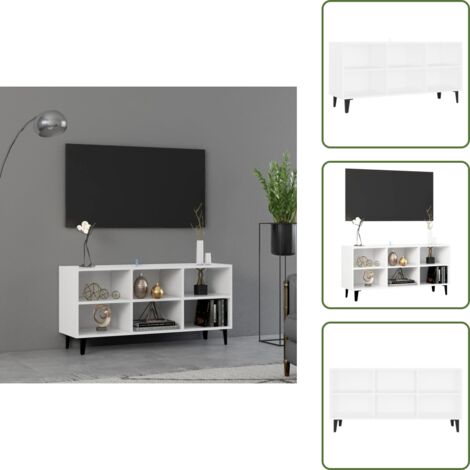 Metallbeine - vidaXL TV-Schrank mit Metallbeinen Weiß 103,5x30x50 cm - Schrank mit Fächern