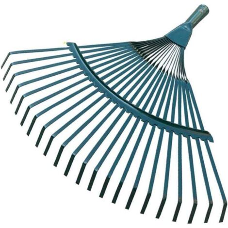 Metallbesen – Großer Rasenrechen – Gartengerät – 22 Zinken – Flachkopf