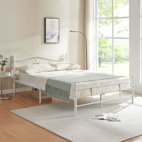 Metallbett Florenz 160x200 cm Weiß [en.casa]