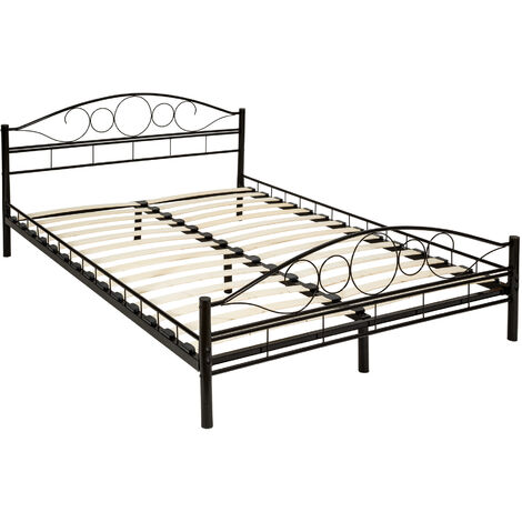 Metallbett mit Lattenrost im romantischen Design - Bettgestell, Bettrahmen