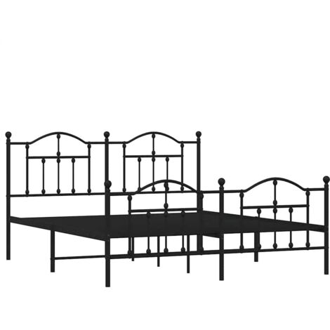 Metallbett ohne Matratze mit Fußteil Schwarz 160x200 cm vidaXL