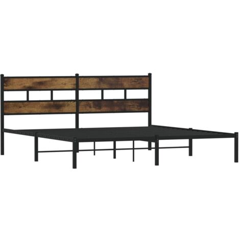 Metallbett ohne Matratze Räuchereiche 180x200 cm vidaXL