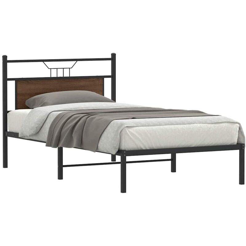 Bettgestell Ohne Matratze Braun Eiche 100x200 Cm Holzwerkstoff Vidaxl
