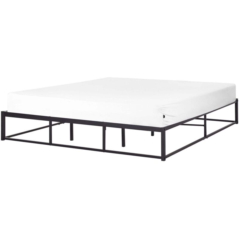 Beliani Bett Mit Lattenrost Metall Viry 180 X 200 Cm Schwarz