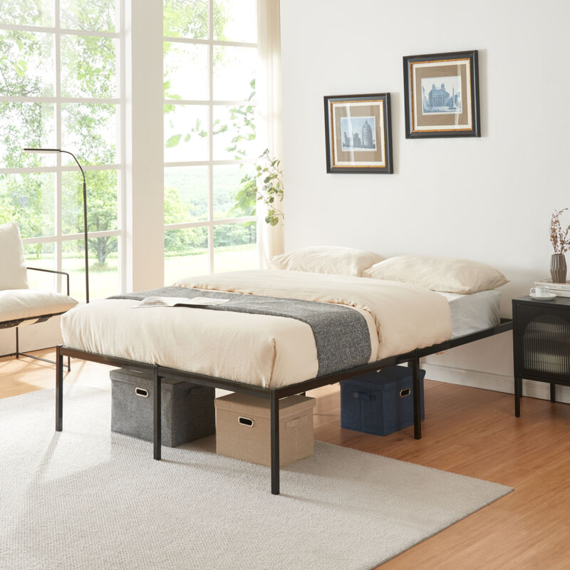[en.casa] - Metallbett Vårdö 140x200 Cm Schwarz