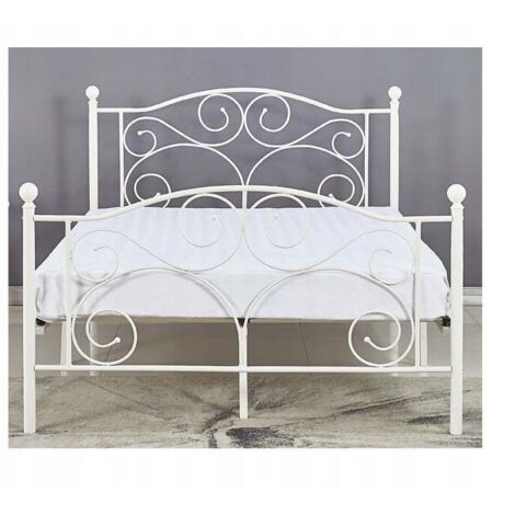 VIKING CHOICE Metallbettgestell mit Lattenrost - 120x200 - verziert - weiß