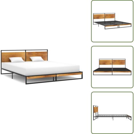 Metallbettgestell Schwarz - vidaXL Bettgestell Metall 180x200 cm -