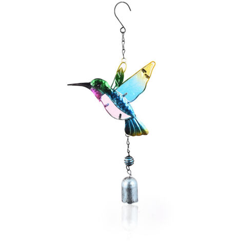 Metallene, bemalte Eisvogel-Windspiele, handbemalte Glas-Windspiele
