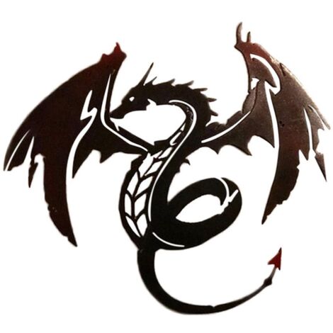 Metallene Drachen-Wandskulptur – Art-Deco-Inneneinrichtung