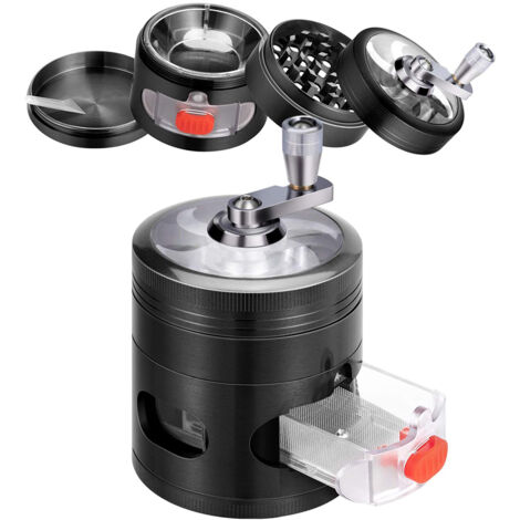 Metallene Kräutermühle mit Magnet und Schublade – Tragbare Gewürzmühle