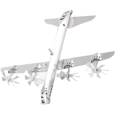 Metallene Windmühle in Flugzeugform für den Garten [Windmühle] [Superfortress] [Groß, 100 cm] Einfach zu montierende, drehbare Windmühle für Terrasse und als Geschenk