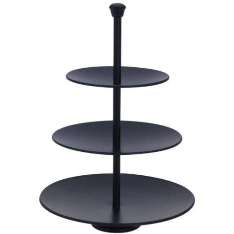 Excellent Houseware Etagere mit 3 Ablagen 36,5 cm Mattschwarz