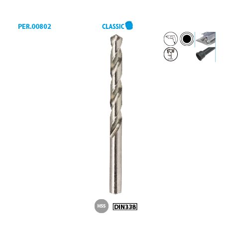 Metallforstner HSS Classic ø 5 Länge 86 Nutzlänge 52 Packung zu 10