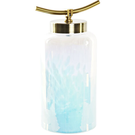 Metallglasvase 19x15x33 14.5 Glas Metall Blau Material Farbe mehrfarbige Vase -Familie Details