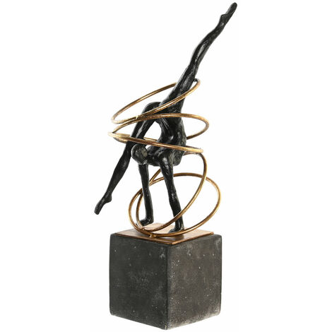 Metallharz -Figur 17x14x42.5 Metallic Harz Schwarz Gymnastik mehrfarbige Farbfamiliendekoration Figuren Details