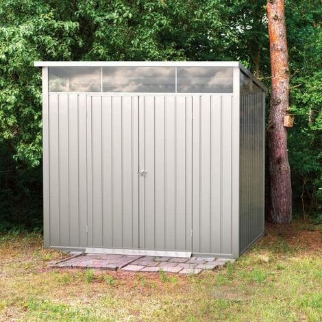Metallhaus Palladium Duramax 8'x6' zwei Türen, 209x249x231 cm, Farbe Grau, von Ezooza