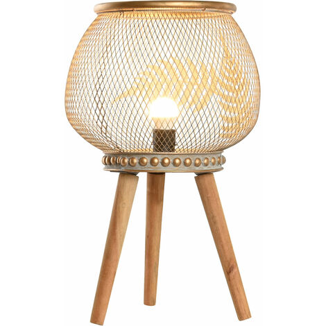 Metallholz Tischlampe 33x333x51 Metall Holzblatt Material Multicolor -Familien -Zeitlampen Details