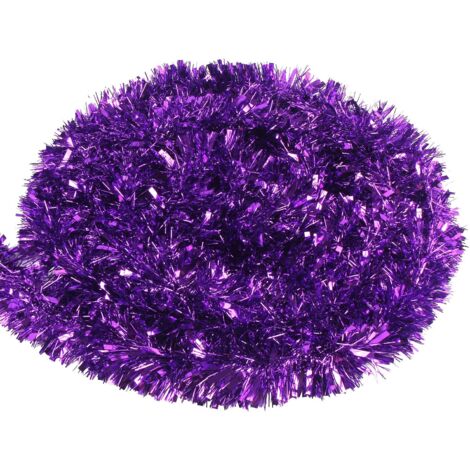 Metallic Christmas Wreath for Christmas Tree, Home or Office Decoration (Purple, 2m, Pack of 5)