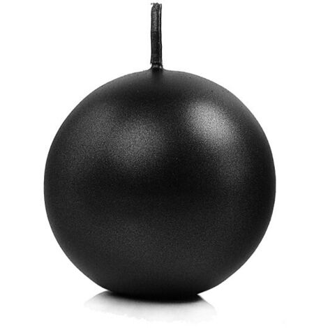 Metallic-Kerze Sphere, schwarz, 6cm (1 Packung / 10 Stück)