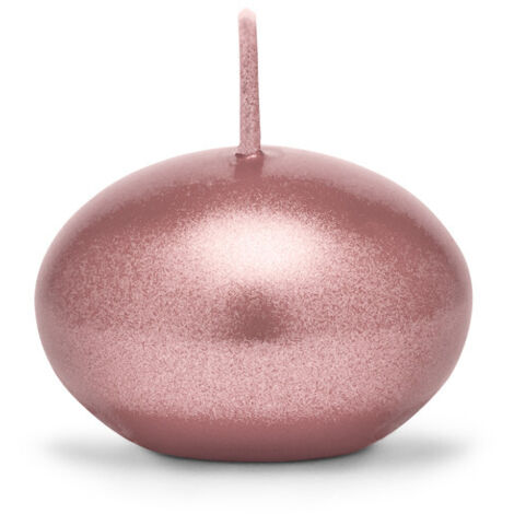 Metallic Schwimmkerze, Roségold, 4cm (1 Packung / 50 Stück)