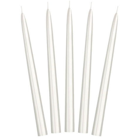 Metallic Stabkerze, Perlmutt, 24 cm (1 Packung / 10 Stück)