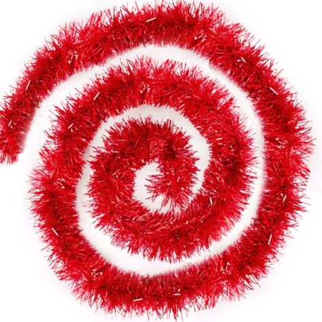 metallisch rote Weihnachtsgirlanden, 200 cm lang, für Weihnachtsbaum, Kamin, Fenster oder Tür