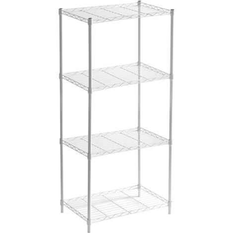 Metallische Regale mit Gitterrost CATTERHOUSE Klaus 120 56x35x120 cm Farbe Weiß und 4 Einlegeböden Trägt bis zu 140 kg