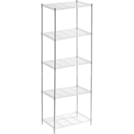 CATTER HOUSE Metallische Regale mit Gitterrost CATTERHOUSE Klaus 160 56x35x160 cm Farbe Weiß und 5 Einlegeböden Trägt bis zu 175 kg